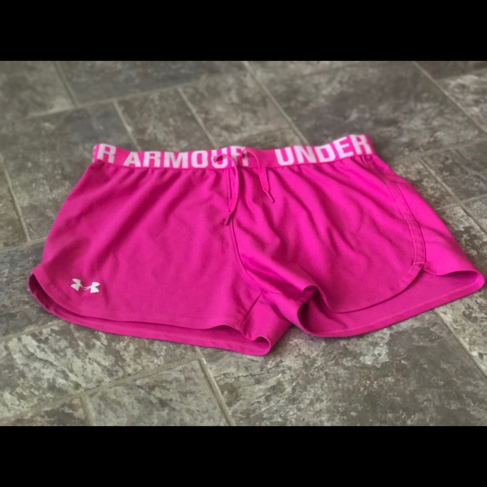 Pink UA shorts
